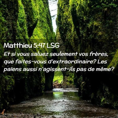 Picture 02 - Matthieu 5:47 LSG - Et si vous saluez seulement vos frères, que - Bible Verse Picture