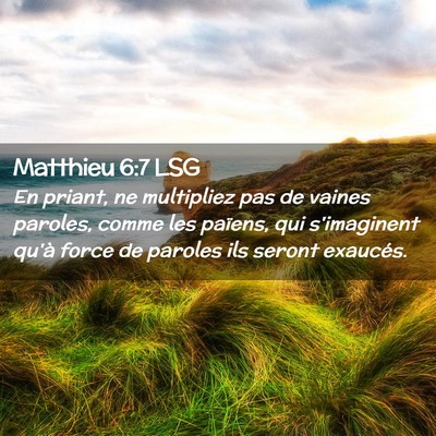 Picture 02 - Matthieu 6:7 LSG - En priant, ne multipliez pas de vaines paroles, - Bible Verse Picture
