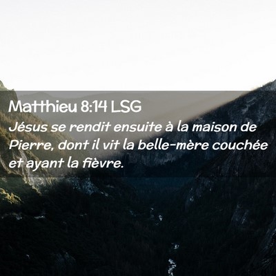 Picture 02 - Matthieu 8:14 LSG - Jésus se rendit ensuite à la maison de Pierre, - Bible Verse Picture