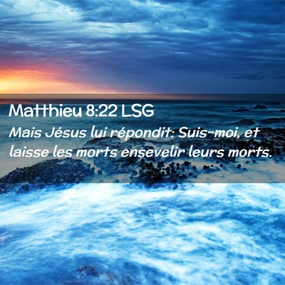 Picture 02 - Matthieu 8:22 LSG - Mais Jésus lui répondit: Suis-moi, et laisse - Bible Verse Picture