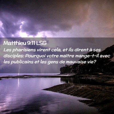Picture 02 - Matthieu 9:11 LSG - Les pharisiens virent cela, et ils dirent à ses - Bible Verse Picture