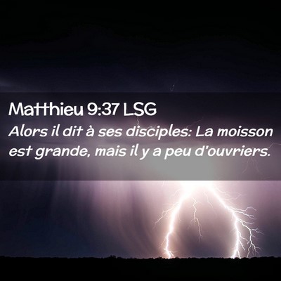 Picture 02 - Matthieu 9:37 LSG - Alors il dit à ses disciples: La moisson est - Bible Verse Picture
