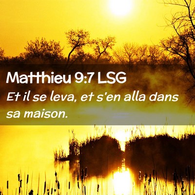 Picture 02 - Matthieu 9:7 LSG - Et il se leva, et s'en alla dans sa - Bible Verse Picture