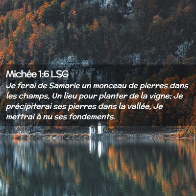 Picture 02 - Michée 1:6 LSG - Je ferai de Samarie un monceau de pierres dans - Bible Verse Picture