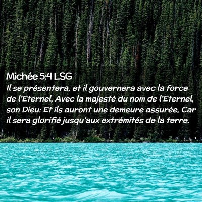 Picture 02 - Michée 5:4 LSG - Il se présentera, et il gouvernera avec la force - Bible Verse Picture