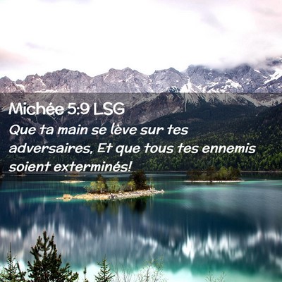 Picture 02 - Michée 5:9 LSG - Que ta main se lève sur tes adversaires, Et que - Bible Verse Picture