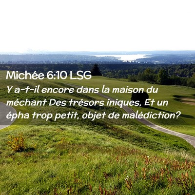 Picture 02 - Michée 6:10 LSG - Y a-t-il encore dans la maison du méchant Des - Bible Verse Picture