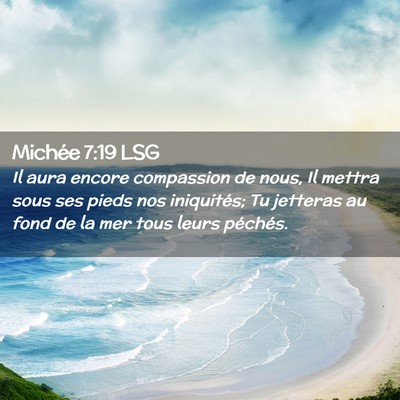 Picture 02 - Michée 7:19 LSG - Il aura encore compassion de nous, Il mettra sous - Bible Verse Picture