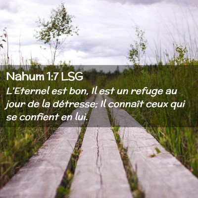 Picture 02 - Nahum 1:7 LSG - L'Eternel est bon, Il est un refuge au jour de la - Bible Verse Picture