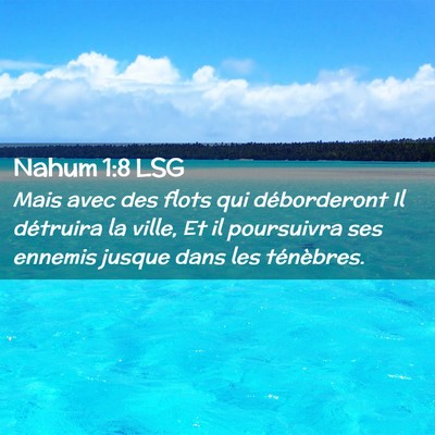 Picture 02 - Nahum 1:8 LSG - Mais avec des flots qui déborderont Il détruira - Bible Verse Picture