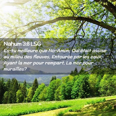 Picture 02 - Nahum 3:8 LSG - Es-tu meilleure que No-Amon, Qui était assise au - Bible Verse Picture