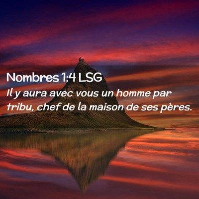 Picture 02 - Nombres 1:4 LSG - Il y aura avec vous un homme par tribu, chef de - Bible Verse Picture