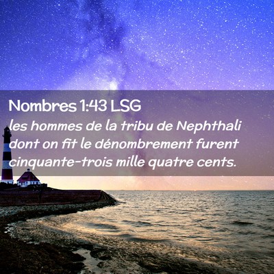 Picture 02 - Nombres 1:43 LSG - les hommes de la tribu de Nephthali dont on fit - Bible Verse Picture