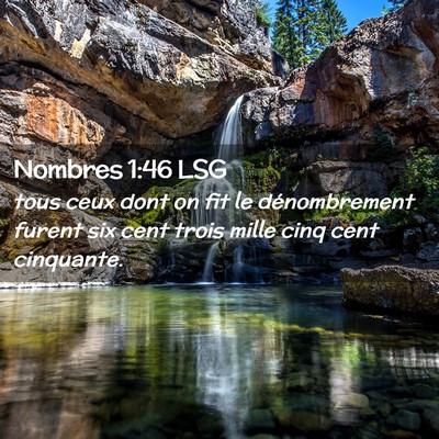 Picture 02 - Nombres 1:46 LSG - tous ceux dont on fit le dénombrement furent six - Bible Verse Picture