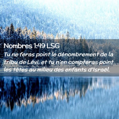 Picture 02 - Nombres 1:49 LSG - Tu ne feras point le dénombrement de la tribu de - Bible Verse Picture