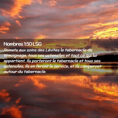 Picture 02 - Nombres 1:50 LSG - Remets aux soins des Lévites le tabernacle du - Bible Verse Picture