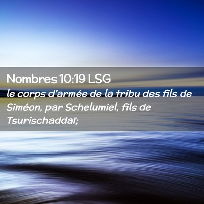 Picture 02 - Nombres 10:19 LSG - le corps d'armée de la tribu des fils de - Bible Verse Picture