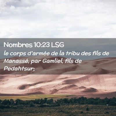 Picture 02 - Nombres 10:23 LSG - le corps d'armée de la tribu des fils de - Bible Verse Picture