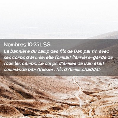 Picture 02 - Nombres 10:25 LSG - La bannière du camp des fils de Dan partit, avec - Bible Verse Picture