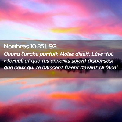 Picture 02 - Nombres 10:35 LSG - Quand l'arche partait, Moïse disait: Lève-toi, - Bible Verse Picture