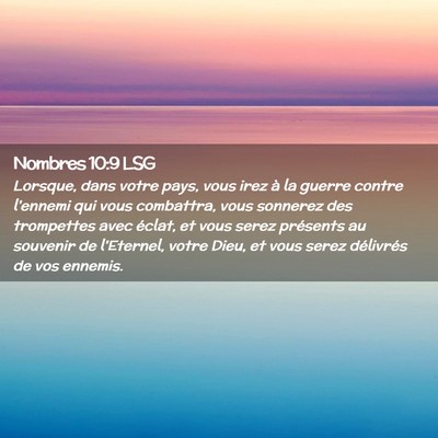Picture 02 - Nombres 10:9 LSG - Lorsque, dans votre pays, vous irez à la guerre - Bible Verse Picture