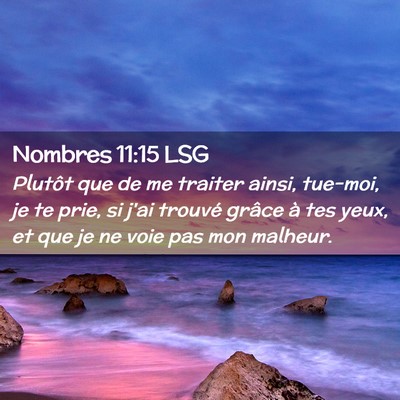 Picture 02 - Nombres 11:15 LSG - Plutôt que de me traiter ainsi, tue-moi, je te - Bible Verse Picture