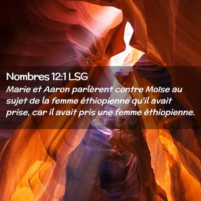 Picture 02 - Nombres 12:1 LSG - Marie et Aaron parlèrent contre Moïse au sujet - Bible Verse Picture