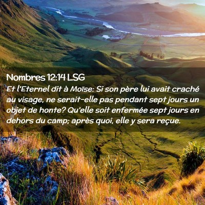 Picture 02 - Nombres 12:14 LSG - Et l'Eternel dit à Moïse: Si son père lui - Bible Verse Picture
