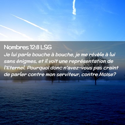 Picture 02 - Nombres 12:8 LSG - Je lui parle bouche à bouche, je me révèle à - Bible Verse Picture