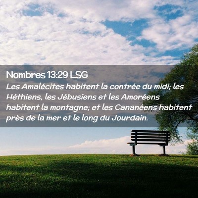 Picture 02 - Nombres 13:29 LSG - Les Amalécites habitent la contrée du midi; les - Bible Verse Picture
