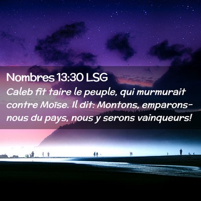 Picture 02 - Nombres 13:30 LSG - Caleb fit taire le peuple, qui murmurait contre - Bible Verse Picture
