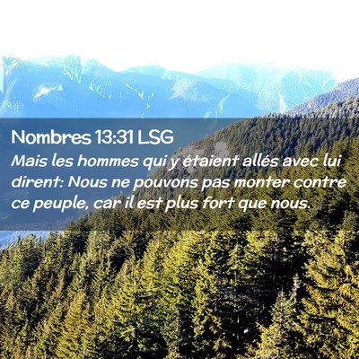 Picture 02 - Nombres 13:31 LSG - Mais les hommes qui y étaient allés avec lui - Bible Verse Picture
