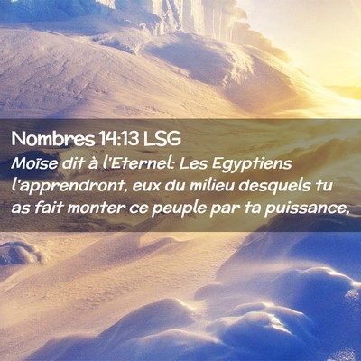 Picture 02 - Nombres 14:13 LSG - Moïse dit à l'Eternel: Les Egyptiens - Bible Verse Picture
