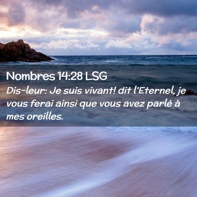 Picture 02 - Nombres 14:28 LSG - Dis-leur: Je suis vivant! dit l'Eternel, je vous - Bible Verse Picture