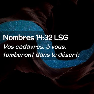 Picture 02 - Nombres 14:32 LSG - Vos cadavres, à vous, tomberont dans le - Bible Verse Picture
