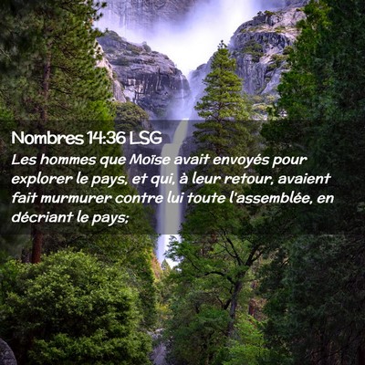 Picture 02 - Nombres 14:36 LSG - Les hommes que Moïse avait envoyés pour - Bible Verse Picture