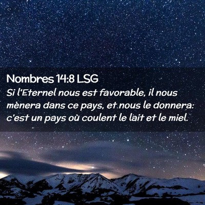 Picture 02 - Nombres 14:8 LSG - Si l'Eternel nous est favorable, il nous mènera - Bible Verse Picture