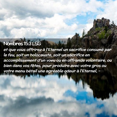 Picture 02 - Nombres 15:3 LSG - et que vous offrirez à l'Eternel un sacrifice - Bible Verse Picture