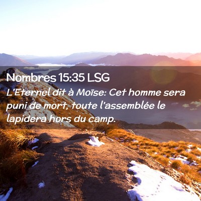 Picture 02 - Nombres 15:35 LSG - L'Eternel dit à Moïse: Cet homme sera puni de - Bible Verse Picture