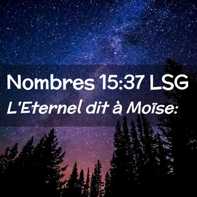 Picture 02 - Nombres 15:37 LSG - L'Eternel dit à - Bible Verse Picture