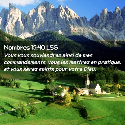 Picture 02 - Nombres 15:40 LSG - Vous vous souviendrez ainsi de mes commandements, - Bible Verse Picture