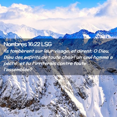 Picture 02 - Nombres 16:22 LSG - Ils tombèrent sur leur visage, et dirent: O - Bible Verse Picture