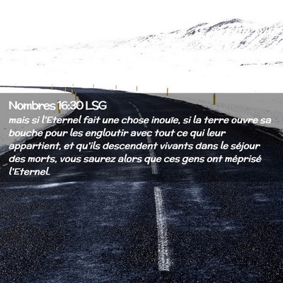 Picture 02 - Nombres 16:30 LSG - mais si l'Eternel fait une chose inouïe, si la - Bible Verse Picture