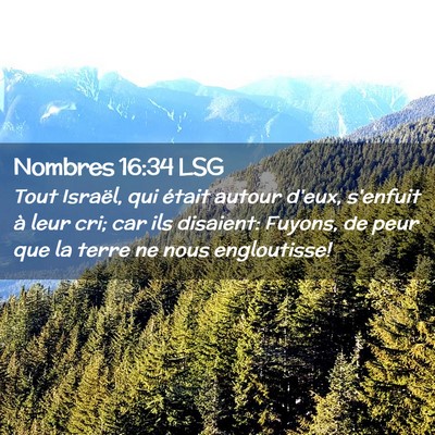 Picture 02 - Nombres 16:34 LSG - Tout Israël, qui était autour d'eux, s'enfuit - Bible Verse Picture