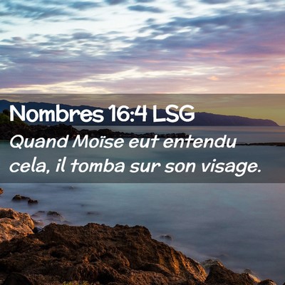 Picture 02 - Nombres 16:4 LSG - Quand Moïse eut entendu cela, il tomba sur son - Bible Verse Picture