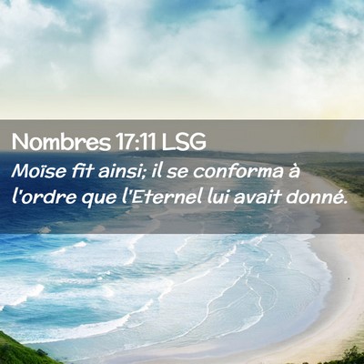 Picture 02 - Nombres 17:11 LSG - Moïse fit ainsi; il se conforma à l'ordre que - Bible Verse Picture