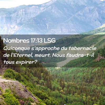 Picture 02 - Nombres 17:13 LSG - Quiconque s'approche du tabernacle de l'Eternel, - Bible Verse Picture