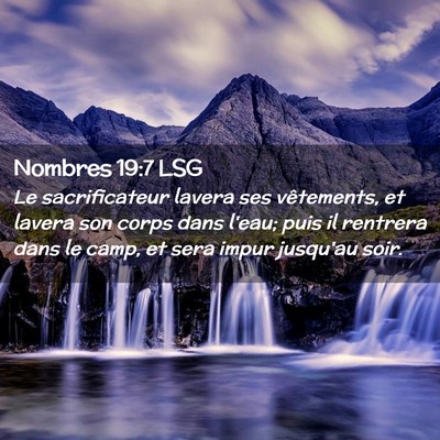Picture 02 - Nombres 19:7 LSG - Le sacrificateur lavera ses vêtements, et lavera - Bible Verse Picture