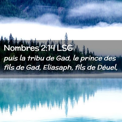 Picture 02 - Nombres 2:14 LSG - puis la tribu de Gad, le prince des fils de Gad, - Bible Verse Picture