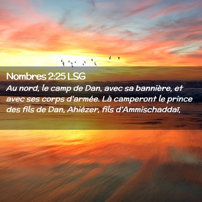 Picture 02 - Nombres 2:25 LSG - Au nord, le camp de Dan, avec sa bannière, et - Bible Verse Picture